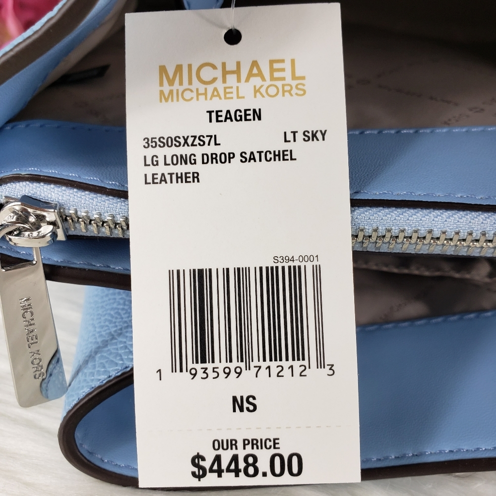 NWT Michael Kors LG Teagen satchel light sky blue - Picture 10 of 10
